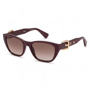Moschino MOS130/S Red Cat Eye Sunglasses for Women, Burgundy lens