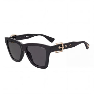 Moschino MOS131/S Black Square Sunglasses for Women, Black lens