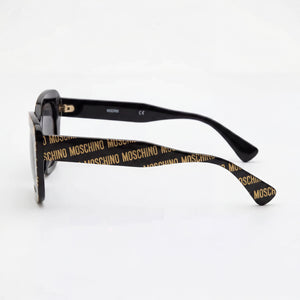 Moschino MOS132/S Butterfly Sunglasses Women — side view, Non-Polarized Pattern Black lens