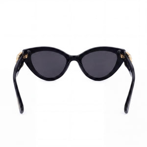 Moschino MOS142/S Cat Eye Sunglasses Women — side view, Non-Polarized Black lens