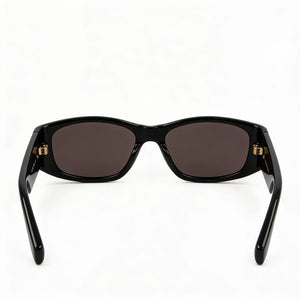 Moschino MOS145/S Rectangle Sunglasses Unisex — side view, Non-Polarized Black lens