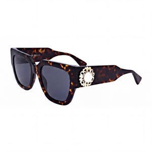 Moschino MOS153/S Havana Square Sunglasses for Women, Grey lens