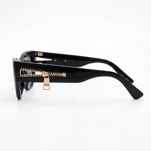 Moschino MOS159/S Cat Eye Sunglasses Women — side view, Non-Polarized Black lens
