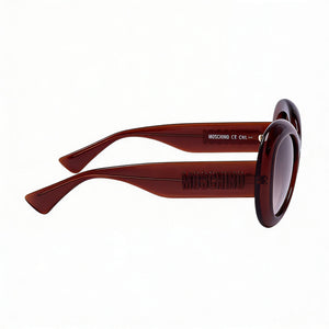 Moschino MOS162/S Oval Sunglasses Women — side view, Non-Polarized Brown Shaded lens