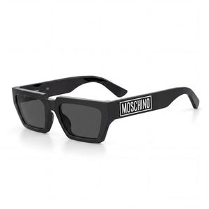 Moschino MOS166/S Black Rectangle Sunglasses for Women, Black lens