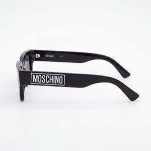 Moschino MOS166/S Rectangle Sunglasses Women — side view, Non-Polarized Black lens