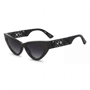 Moschino MOS170/S Black Cat Eye Sunglasses for Women, Dark Grey Shaded lens