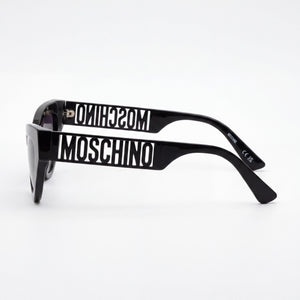 Moschino MOS170/S Cat Eye Sunglasses Women — side view, Non-Polarized Dark Grey Shaded lens