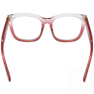 Moschino MOS603 Square Eyeglasses Women — side view, Red Acetate temples