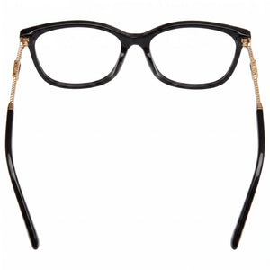 Moschino Mos616/f Rectangle Eyeglasses Women — side view, Black Acetate temples