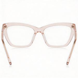 Moschino Mos629 Cat Eye Eyeglasses Women — side view, Nude Acetate temples