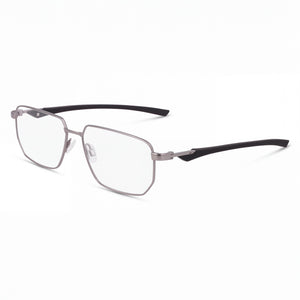 Nike 4317 Satin Gunmetal/Black Rectangle Eyeglasses for Men, Metal frame
