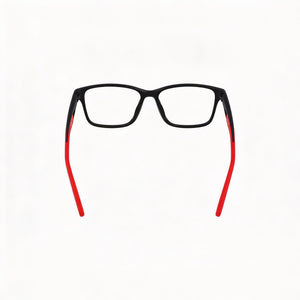 Nike 5038 Rectangle Eyeglasses Women — side view, Black Injected temples