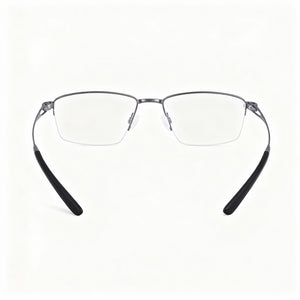 Nike 6045 Rectangle Eyeglasses Unisex — front view, Alloy Steel