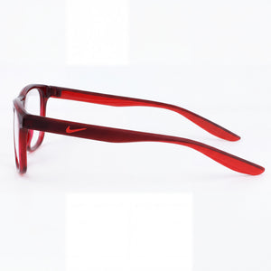 Nike 7037 Rectangle Eyeglasses Men — side view, Dark Beetroot Acetate temples