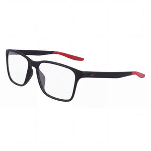 Nike 7117 N Matte Black/Gym Red Rectangle Eyeglasses for Men, Plastic frame