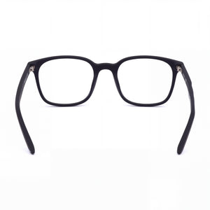 Nike 7124 Square Eyeglasses Men — side view, Matte Black Plastic temples