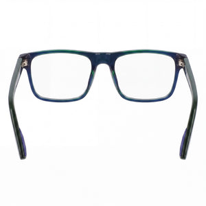 Nike 7161 Rectangle Eyeglasses Men — side view, Blue Acetate temples