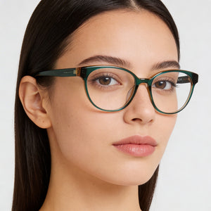 Nike 7164 Oval Eyeglasses for Women — interior view, Polycarbonate demo lenses