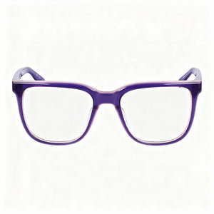 Nike 7166 Square Eyeglasses Women — side view, Violet Acetate temples