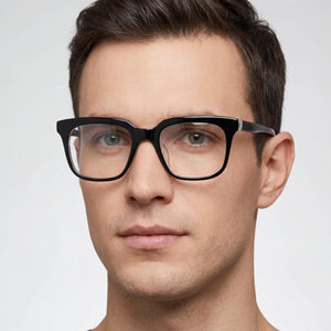 Nike 7167lb Rectangle Eyeglasses for Men — interior view, Polycarbonate demo lenses