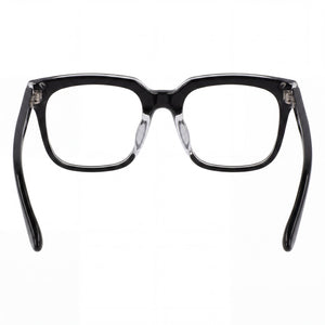 Nike 7167lb Rectangle Eyeglasses Men — side view, Black Crystal Clear Metal temples
