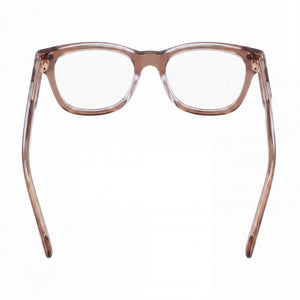 Nike 7176 Rectangle Eyeglasses Women — side view, Mink Crystal Laminate Acetate temples