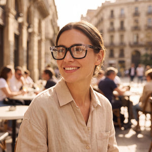 Nike 7178 Rectangle Eyeglasses Unisex — interior view, Polycarbonate demo lenses