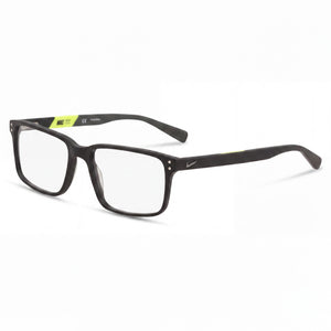 Nike 7240 Matte Black Rectangle Eyeglasses Unisex, Plastic frame