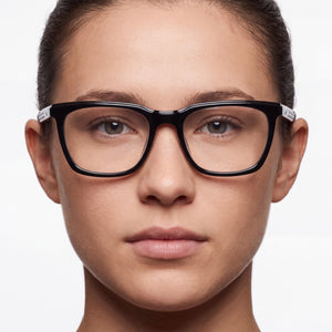 Nike 7273 Rectangle Eyeglasses for Unisex — interior view, Polycarbonate demo lenses
