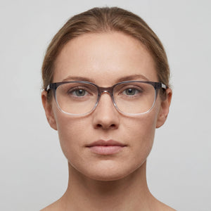 Nike 7283 Rectangle Eyeglasses for Women — interior view, Polycarbonate demo lenses