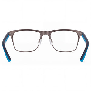 Nike 8150 Rectangle Eyeglasses Unisex — side view, Brushed Gunmetal Acetate temples