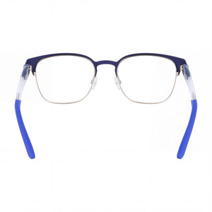 Nike 8156 Square Eyeglasses Unisex — side view, Blue Acetate temples