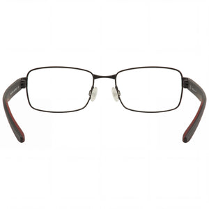 Nike 8195 Rectangle Eyeglasses Unisex — side view, Black Metal temples