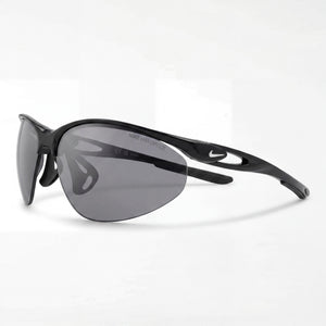 Nike AERIAL DZ7352 Black Dark Grey Oval Sunglasses Unisex, Black Dark Grey lens