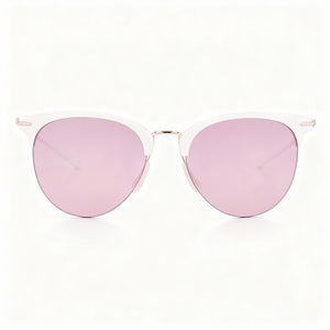 Nike Divot E Ev24039 Cat Eye Sunglasses Women — side view, Polarized Summit White / Course Tint lens