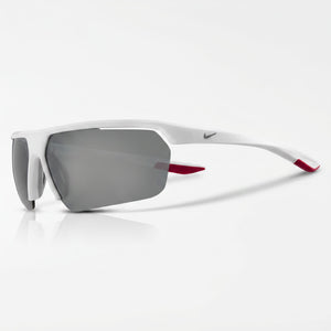 Nike Gale Force White Shield Sunglasses Unisex, Grey Silver Mirror lens