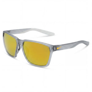 Nike Maverick Gray Rectangle Sunglasses Unisex, Brown Orange Mirror lens