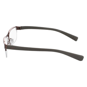 Nike Rectangle Eyeglasses for Men — interior view, Plastic demo lenses