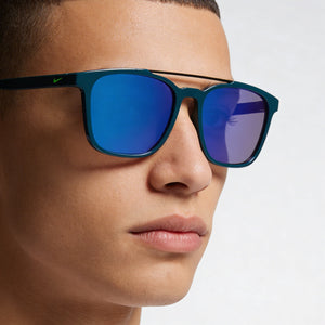 Nike Windfall EV1208 Square Sunglasses Unisex — side view, Non-Polarized Blue Mirror lens