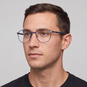 Oakley Ox5081 Sway Bar R Eyeglasses Men — side view, Blue Titanium temples