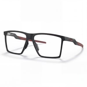Oakley Ox8052 Futurity Satin Black With Red Rectangle Eyeglasses for Men, Plastic frame