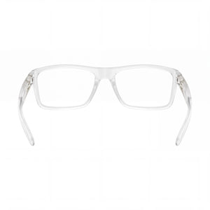 Oakley Ox8178 Rafter Rectangle Eyeglasses Men — side view, Transparent Plastic temples
