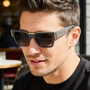 Philipp Plein Spp095m Gray Sunglasses Men — lifestyle wear, holiday photos and sightseeing