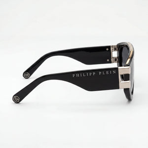 Philipp Plein SPP127M Shield Sunglasses Men — side view, Smoke lens
