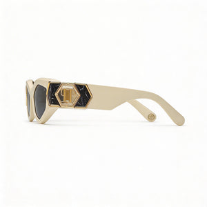 Philipp Plein Spp136m Rectangle Sunglasses Unisex — front view, Acetate frame