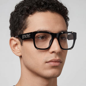 Philipp Plein VPP042W Black Eyeglasses Unisex — lifestyle wear, prescription-ready frame for daily wear