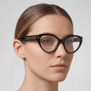 Philipp Plein VPP052M Rectangle Eyeglasses for Women — interior view, Plastic demo lenses