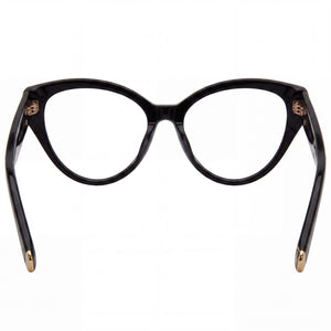 Philipp Plein VPP052M Rectangle Eyeglasses Women — side view, Black Acetate temples