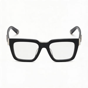 Philipp Plein Vpp112m Square Eyeglasses for Men — front view, Plastic